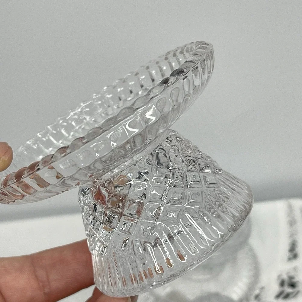 Vintage 90s PartyLite Williamsburg P7654 Votive Candle Holder Pair Lead Crystal - Picture 7 of 13